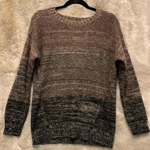 EUC brown variegated pullover sweater